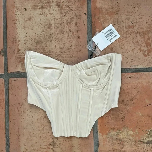 🔷 NEW BARDOT Size 4 Cropped Bustier Top - Picture 3 of 13